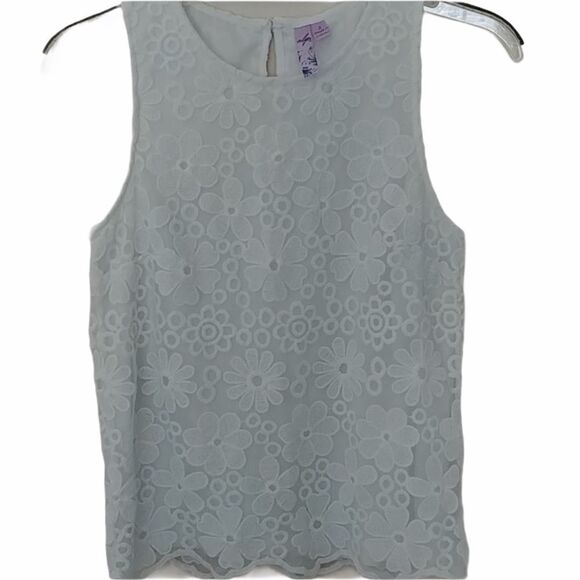 Alta Floral Lace Overlay Sleeveless Top - Picture 1 of 3